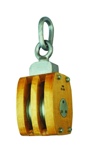 成華牌日式船用木滑輪，雙輪鏈環式